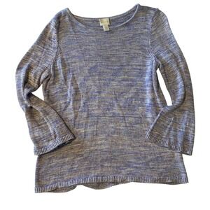 Chicos  Sweater Women's Size 1/ 8-10 Boat Neck Bell Sleeve Blue/Light  Purple